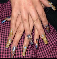 Image 1 of CARAMEL LASER PRESS-ON NAIL WEAR SET - MADE TO ORDER