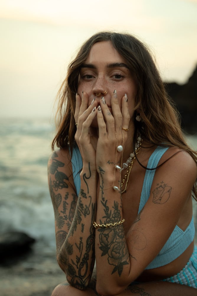 Image of Coin pearl hand chain