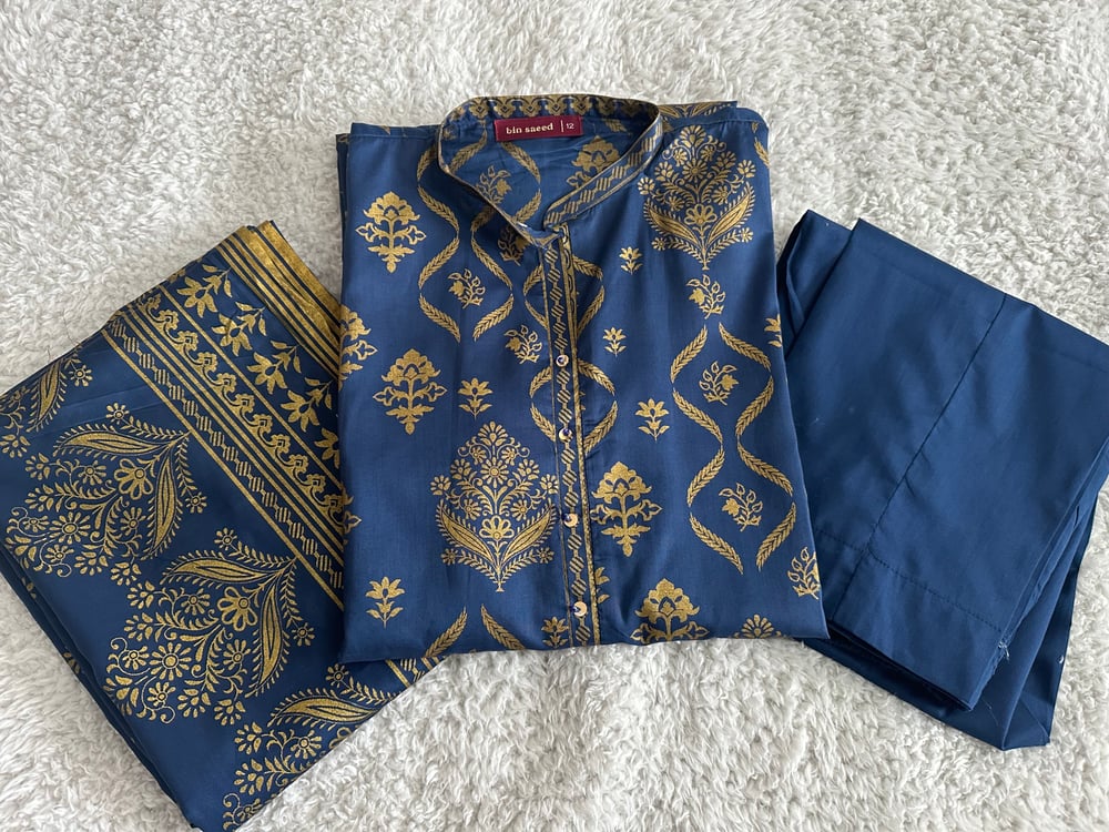 Blue gold print