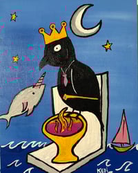“King of Cups”-9”x12”-acrylic on wooden panel