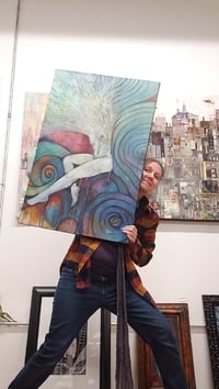 Image 4 of Disperse and Exhale into the Cosmic Dreamspace - original painting
