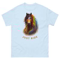 Image 2 of Just Ride Horse Lover Unisex T-Shirt – Colorful Equestrian Graphic Tee