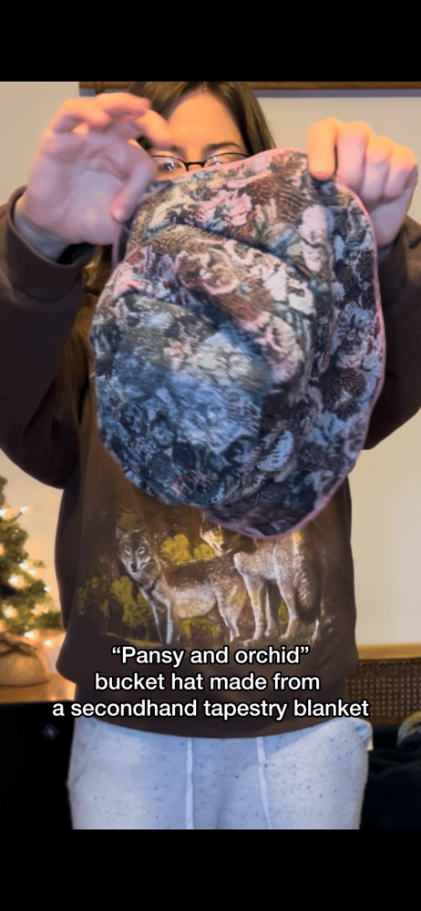 “Pansy and Orchid” Tapestry Blanket Bucket Hat