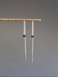 Image 2 of Chaînes d’oreilles argent lapis lazuli