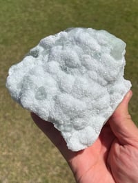 Image 6 of Green Cubic Fluorite On Druzy White Quartz Specimen #2318