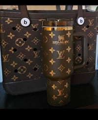Image 1 of Rose B Luxe Sip & Tote Set – 40oz Designer-Inspired Cup + Matching Bag