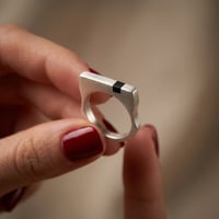Image 1 of Anillo plata y ébano Feder