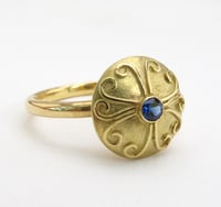 Image 2 of Sapphire Antique Disc Ring 18k 