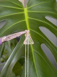 Image 6 of Silver Clear Quartz Triangle Crystal Necklace