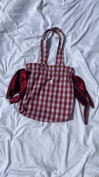 Cherry Palaka Bow Tote Bag