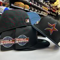 Image 2 of New Era 59Fifty Black/Brick Red/ Sky Blue WS05