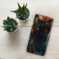 Image 3 of Dark Goth Black Cat Orange and Black Tough case for Samsung®