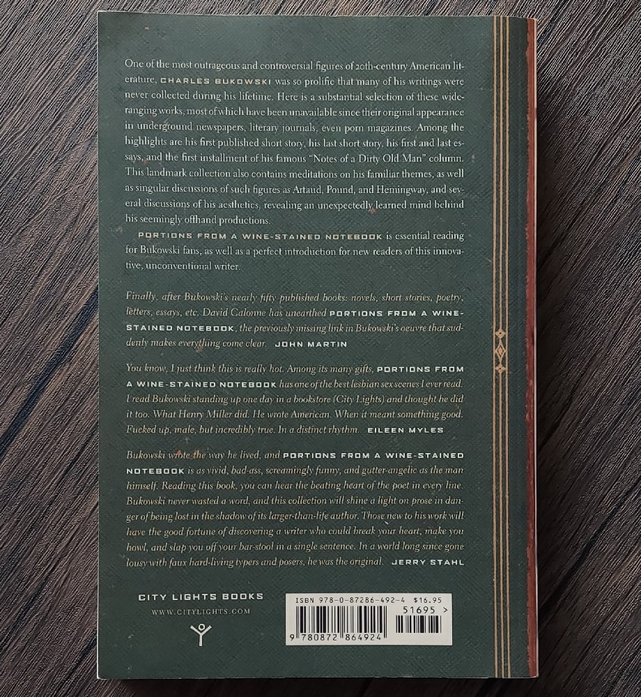 Portions from a Wine-Stained Notebook: Uncollected Stories and Essays 1944-1990, by Charles Bukowski
