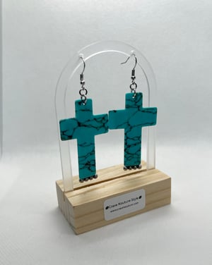 Image of Cross Turquoise Earrings