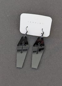 Black Large Coffin Earrings 