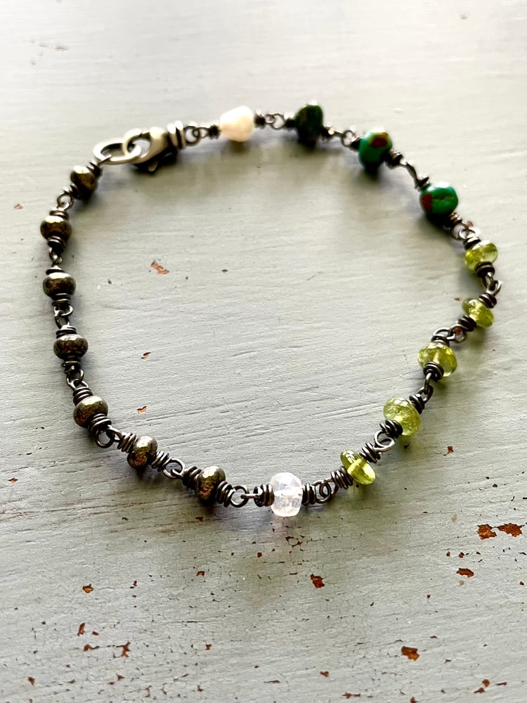 Image of turquoise and gemstone bracelet