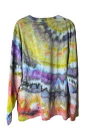 Image 5 of XL Unisex Adult Soft Long Sleeve Tee in Soft Brights Agate Ice Dye