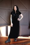 Long black 90s velvet dress