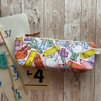Image 1 of "School Supplies" Small Quilted Zipper Bag