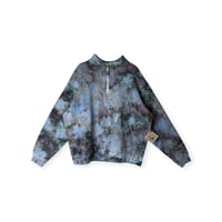 Image 1 of 1XL Ladies Quarter-Zip Pullover in Stormy Skies Ice Dye
