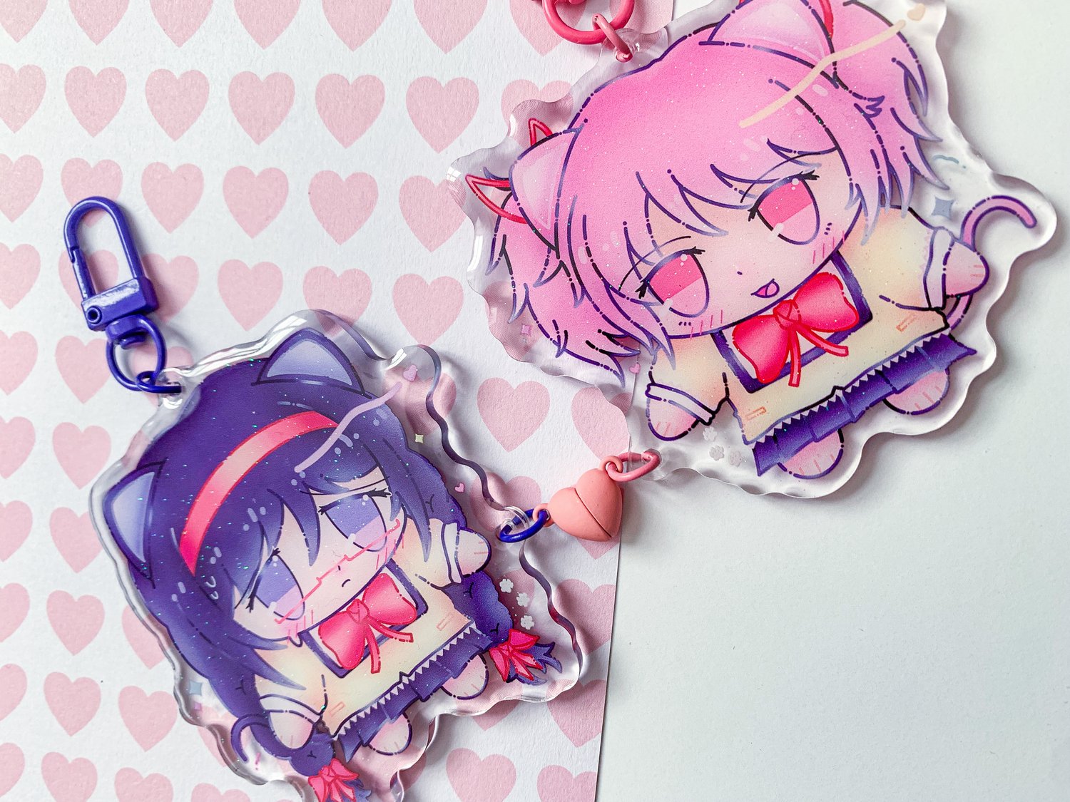 Image of Madoka + Homura | Link Acrylic Charms 