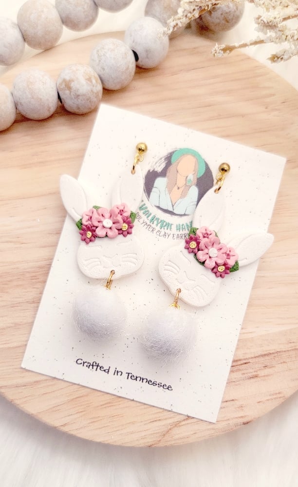 Image of Floral Bunny Dangles