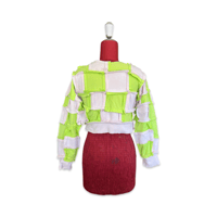 Image 5 of Lime Grid Patchwork Sweater