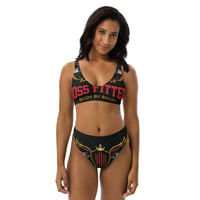 Image 1 of BossFitted Black and Red High-Waisted Bikini 