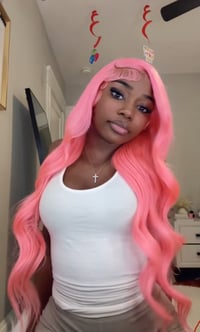 Image 1 of 13x4 hd lace 30 inch pink wig 180% density 