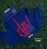 Texans Navy Long Sleeve Crop