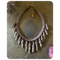 Image 2 of The Empress Necklace - Mixed Jaspers and Dusty Brown Leather
