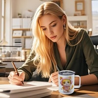 Image 13 of 12OZ Sublimation Thermos Cup Stainless Steel Coffee Mug With Lid Double Wall Vacuum Flask With Handl