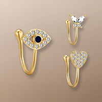 Image 3 of Evil Eye Nose Cuff Ring