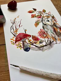 Image 3 of "Owl Wreath" Original
