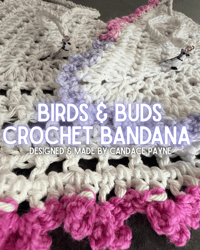Image 2 of Birds + Buds Crochet Bandana
