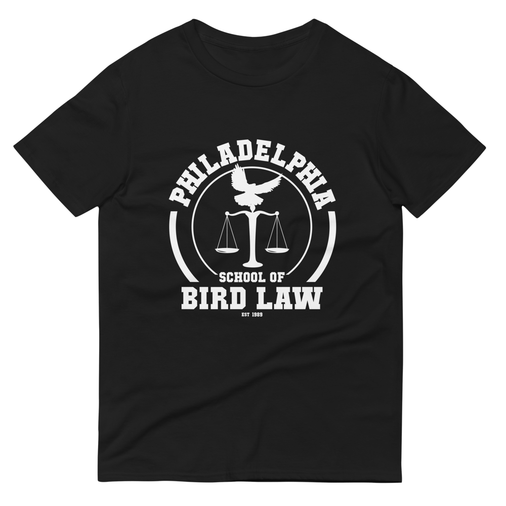 Bird Law Academy Shirt: Sunny-inspired Legal Humor T-Shirt