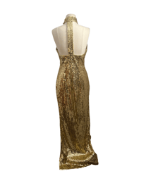 Image 1 of 'Dripping in gold' sequined gown