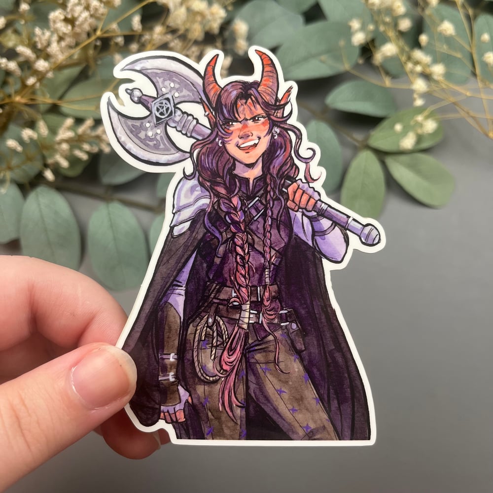 Tiefling Barbarian Vinyl Sticker