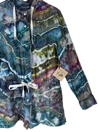 Image 11 of ♻️ UPCYCLED S 100% Linen Hooded Jacket in Deep Geode Ice Dye