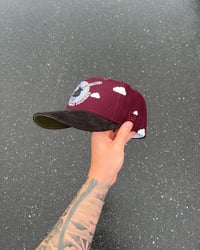 Image 4 of  CORDUROY BRIM BURGUNDY SAN DIEGO PADRES CUSTOM FITTED CAP
