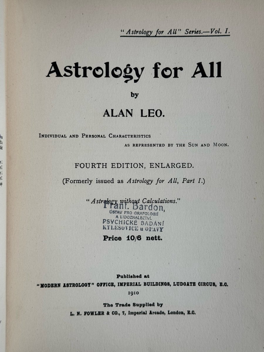 Image of Original Book from Library of Franz Bardon - Allan Leo: Astrology for All