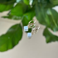 Image 3 of Dainty Moonstone Earrings / Gold