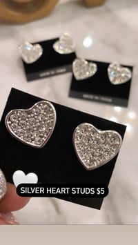 Silver heart studs 