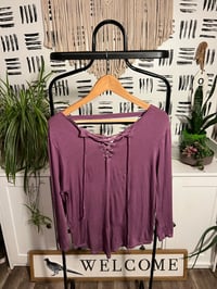 Image 2 of lace up back top