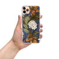 Image 2 of Art Nouveau Inspired Blue, Orange and White Boho Hippie Floral Sketch Clear Case for iPhone®