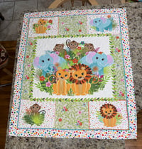 Image 1 of Lion and Jungle animals trimmed in bubbles