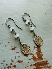 Image 16 of ethiopian opal earrings with beloved charms