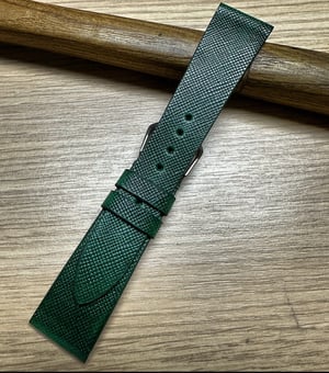 Image of Green Marbled Saffiano Watch Strap
