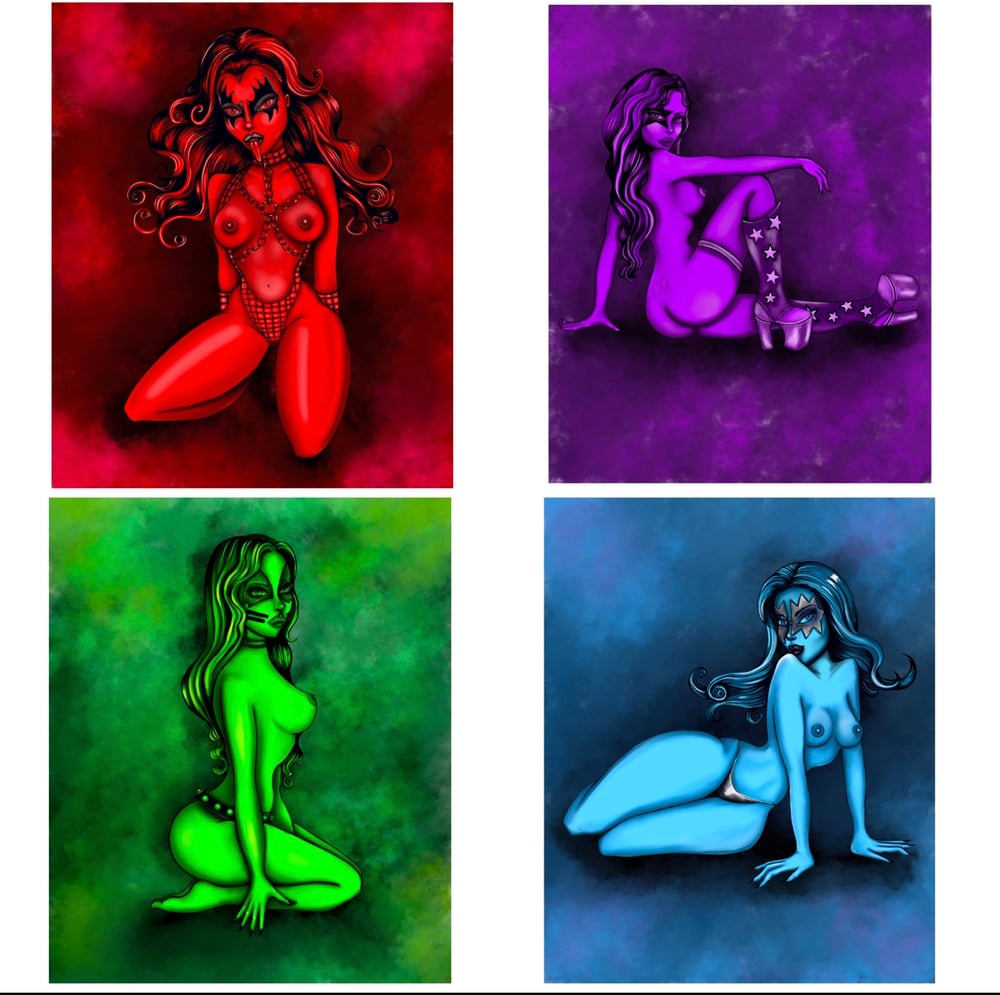 Image of 8 X 10 INCH KISS MY ASS METAL PRINTS (Sold individually and as a set)
