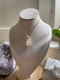 Image 2 of Silver Dentric Agate Rectangle Crystal Necklace